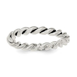 Sterling Silver Polished Twisted 3mm Women's Ring - shirin-diamonds