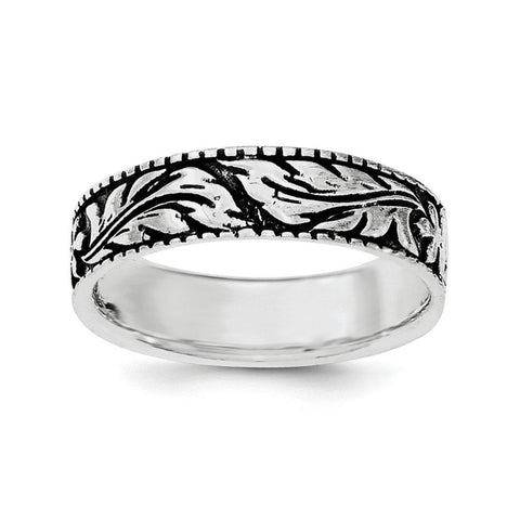 Sterling Silver & Rhodium Floral Ring - shirin-diamonds