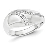 Sterling Silver Polished CZ Dome Ring - shirin-diamonds