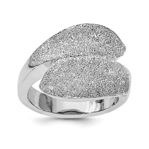 Sterling Silver Rhodium-plated Laser-cut Fancy Ring - shirin-diamonds