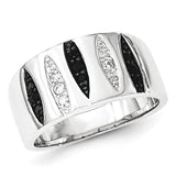 Sterling Silver Black & White CZ Ring - shirin-diamonds