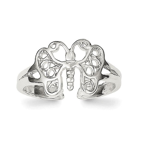 Sterling Silver Butterfly Toe Ring - shirin-diamonds