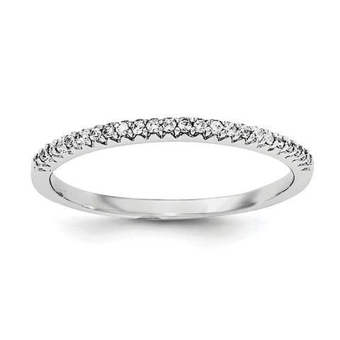 Sterling Silver Rhodium-plated Polished CZ Ring - shirin-diamonds