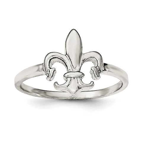 Sterling Silver Polished Fleur De Lis Ring - shirin-diamonds