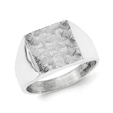 Sterling Silver Polished Textured Ring - shirin-diamonds