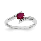 Sterling Silver Rhodium-plated Ruby and Diamond Ring - shirin-diamonds