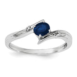 Sterling Silver Rhodium-plated Sapphire and Diamond Ring - shirin-diamonds