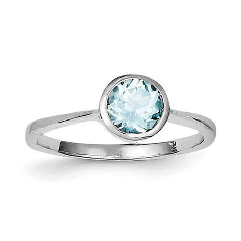 Sterling Silver Rhodium Blue Topaz Ring - shirin-diamonds
