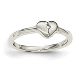 Sterling Silver Polished CZ Heart Ring - shirin-diamonds