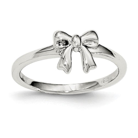 Sterling Silver Polished Bow Ring - shirin-diamonds