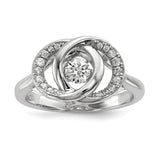 Sterling Silver Platinum-plated Swarovski & Vibrant CZ Ring - shirin-diamonds