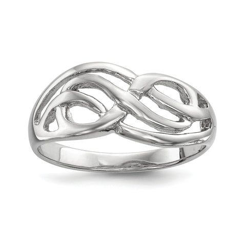 Sterling Silver Rhodium-plated Polished Infinity Ring - shirin-diamonds