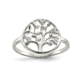 Sterling Silver Polished Tree Ring - shirin-diamonds