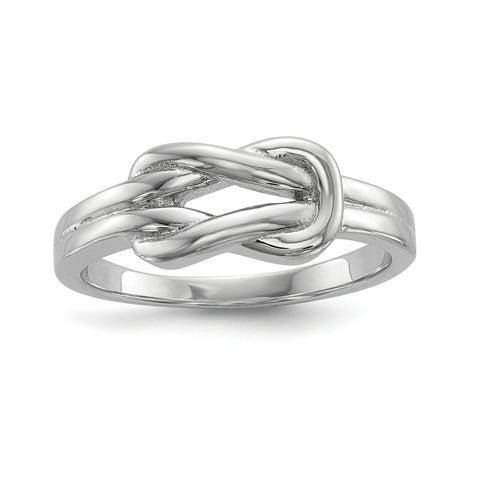 Sterling Silver Rhodium-plated Knot Ring - shirin-diamonds
