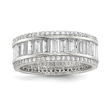 Sterling Silver Baguette & Round CZ Eternity Ring - shirin-diamonds