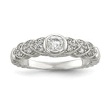 Sterling Silver Polished CZ Fancy Ring - shirin-diamonds
