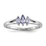 Sterling Silver Rhodium Tanzanite Ring - shirin-diamonds