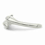 Sterling Silver Polished Dolphin Toe Ring