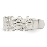 Sterling Silver Polished Butterflies Toe Ring