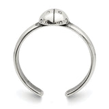 Sterling Silver Antiqued Ladybug Toe Ring