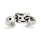 Sterling Silver Antiqued Buckle Toe Ring - shirin-diamonds