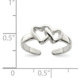Sterling Silver Solid Heart Toe Ring