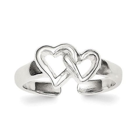 Sterling Silver Solid Heart Toe Ring - shirin-diamonds