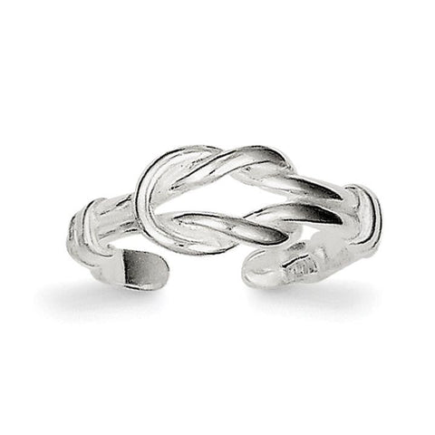 Sterling Silver Love Knot Toe Ring - shirin-diamonds