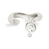 Sterling Silver CZ Dangle Toe Ring - shirin-diamonds