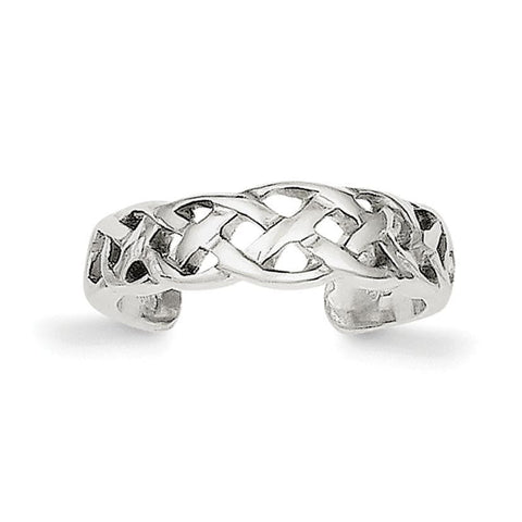 Sterling Silver Celtic Weave Toe Ring - shirin-diamonds