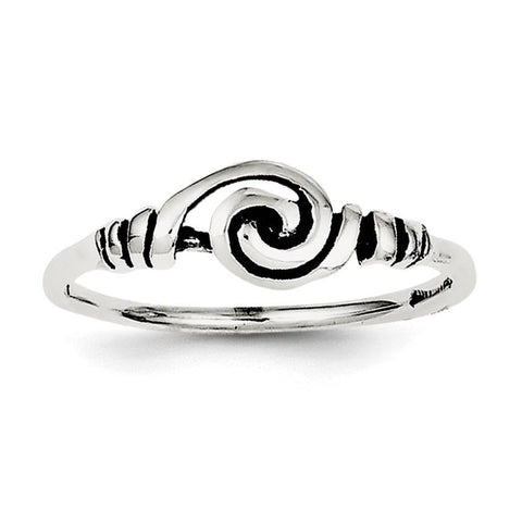 Sterling Silver Antiqued Swirl Ring - shirin-diamonds
