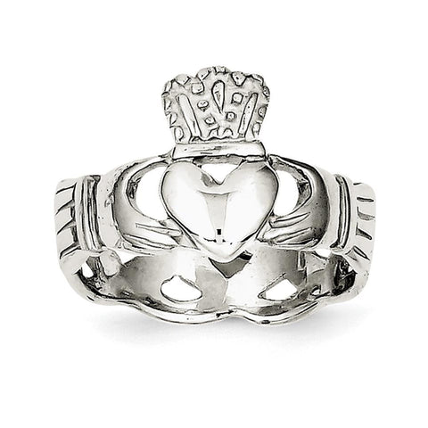 Sterling Silver Solid Claddagh Ring - shirin-diamonds