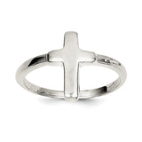 Sterling Silver Solid Cross Ring - shirin-diamonds