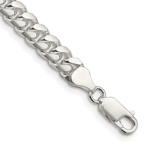 925 Sterling Silver 7mm Domed Curb Chain Bracelet