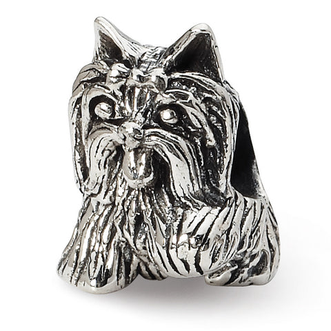 Sterling Silver Reflections Yorkshire Terrier Bead QRS1792 Size: 10.91 x 9.09 mm QRS1792 - shirin-diamonds