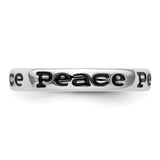 Sterling Silver Stackable Expressions Polished Enameled Peace Ring