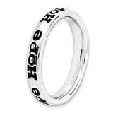 Sterling Silver Stackable Expressions Polished Enameled Hope Ring
