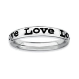Sterling Silver Stackable Expressions Polished Enameled Love Ring - shirin-diamonds