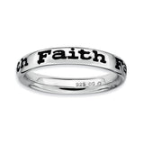 Sterling Silver Stackable Expressions Polished Enameled Faith Ring - shirin-diamonds