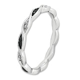 Sterling Silver Stackable Expressions Black & White Diamond Ring