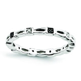 Sterling Silver Stackable Expressions Black & White Diamond Ring - shirin-diamonds