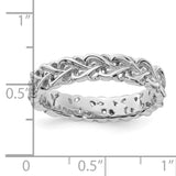 Sterling Silver Stackable Expressions Polished Intertwined Heart Ring