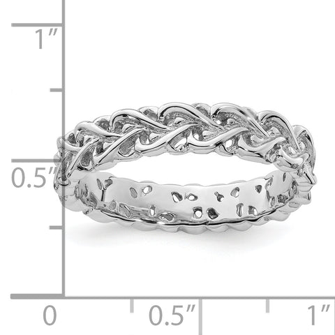Sterling Silver Stackable Expressions Polished Intertwined Heart Ring