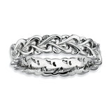 Sterling Silver Stackable Expressions Polished Intertwined Heart Ring - shirin-diamonds