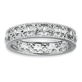 Sterling Silver Stackable Expressions Polished Fleur De Lis Ring - shirin-diamonds