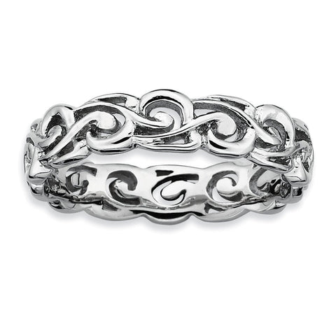 Sterling Silver Stackable Expressions Polished Ring - shirin-diamonds