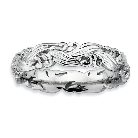 Sterling Silver Stackable Expressions Polished Ring - shirin-diamonds