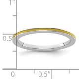 Sterling Silver Stackable Expressions Yellow Enameled 1.5mm Ring