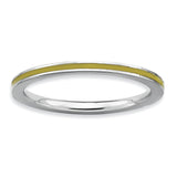 Sterling Silver Stackable Expressions Yellow Enameled 1.5mm Ring - shirin-diamonds