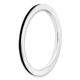 Sterling Silver Stackable Expressions Black Enameled 1.5mm Ring